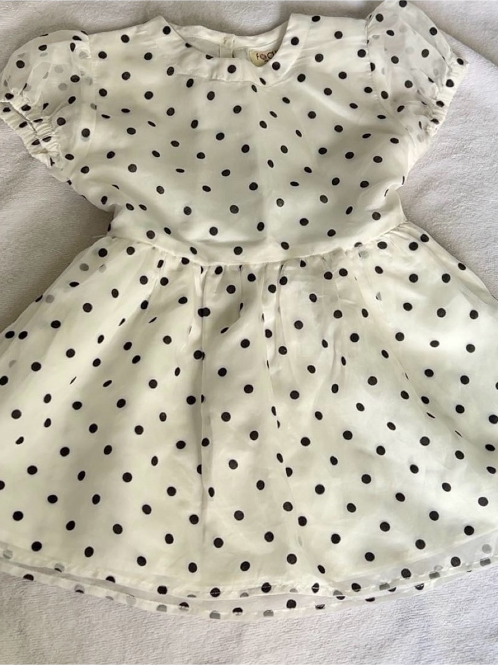 Girls' White Polka Dot Party Dress